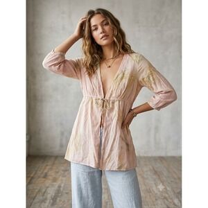 HARD TAIL Forever XS Fairycore Tie-Dye Kimono Tie Front Bohemian Hippie Whimsy